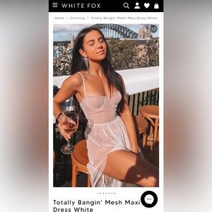 White Fox Boutique Totally Bangin’ Mesh Maxi Dress White